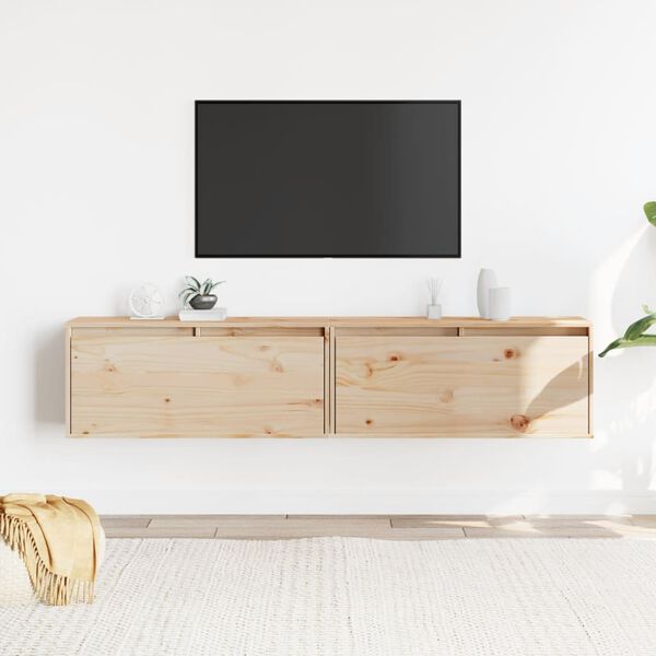 vidaXL Wall Cabinets 2 pcs 80x30x35 cm Solid Wood Pine