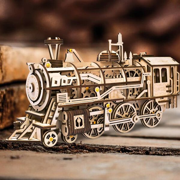 Robotime Mechanical Wooden Train Locomotive