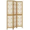 vidaXL Room Divider 3 Panels Brown Solid Wood Paulownia