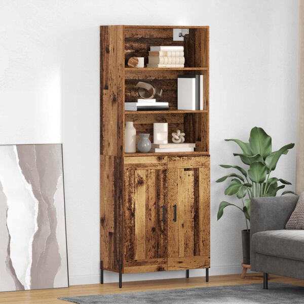 vidaXL Highboard Old Wood 69.5 x 32.5 x 180 cm Engineered Wood