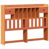 vidaXL Bookcase Bed without Mattress Wax Brown 140x190cm Solid Wood Pine
