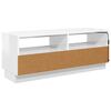 vidaXL TV Cabinet with LED Lights High Gloss White 100x35x40 cm