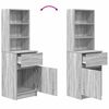 vidaXL Bedside Cabinet Grey Sonoma 39x35x125 cm Engineered Wood