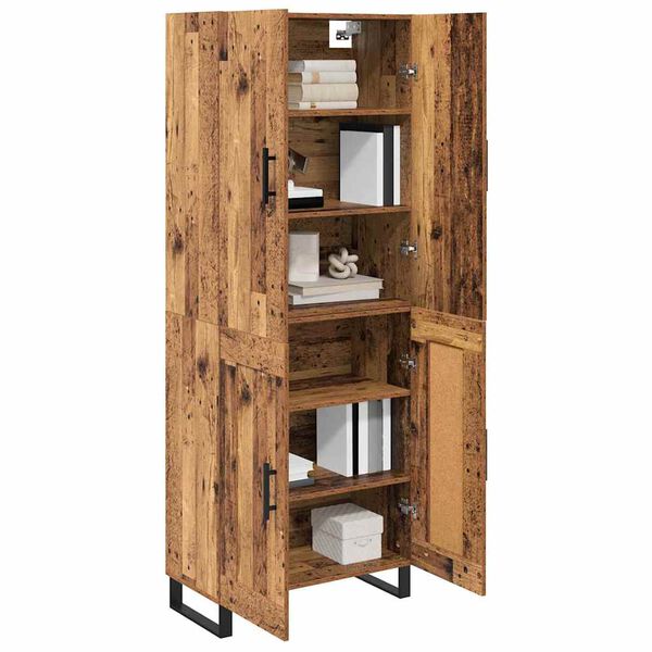 vidaXL Highboard 2 pcs Old Wood 69.5 x 34 x 180 cm