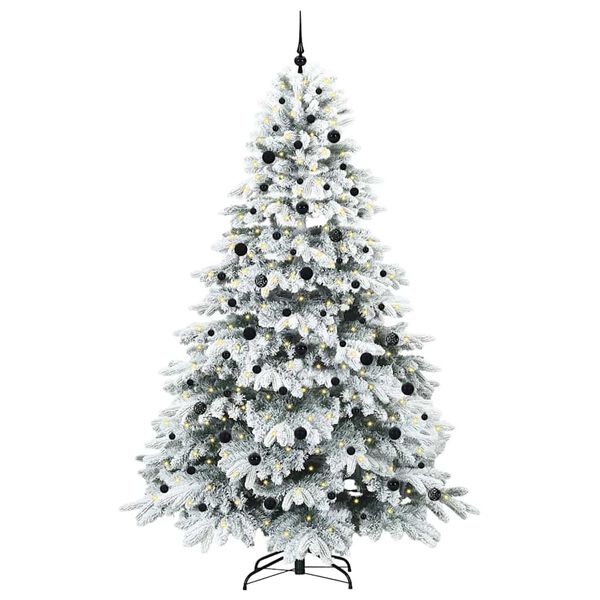 vidaXL Artificial Christmas Tree with 300 LEDs White 240 cm PE and PVC