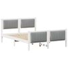 vidaXL Bed frame White and light grey 140 x 190 cm Solid pine wood