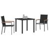 vidaXL Garden Dining Set 3 pcs Black Powder-coated Steel