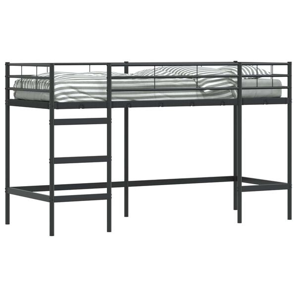 vidaXL Kids'Loft Bed Frame Black 90 x 190 cm Steel