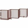 vidaXL Dog Gate with Door Foldable 12 Panels Brown 600 cm Poplar Wood