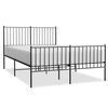 vidaXL Metal Bed Frame without Mattress with Footboard Black 140x190cm