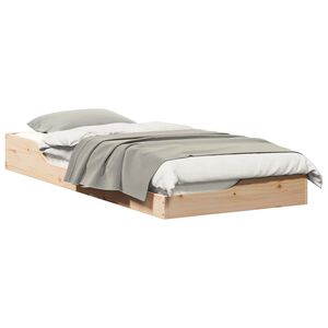 vidaXL Bed Frame Brown 80 x 210 cm Solid Pine Wood