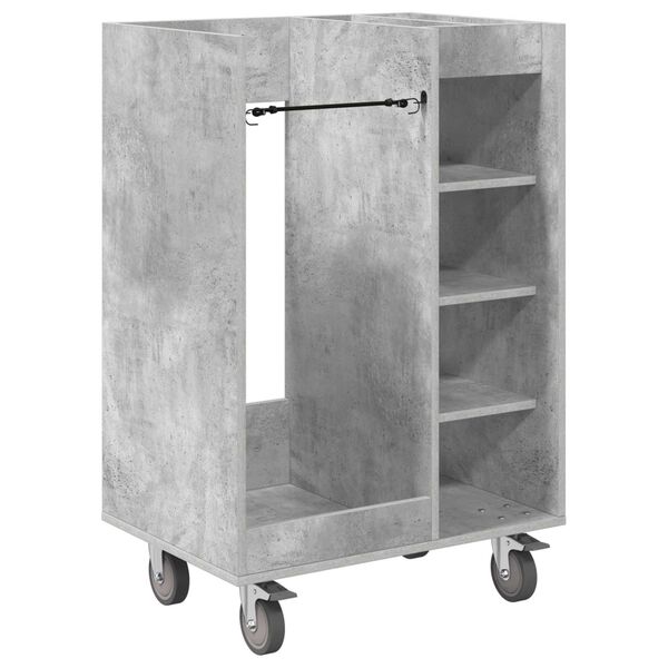 vidaXL Golf Cabinet with Wheel Plain Concrete Grey 65 x 45 x 98 cm
