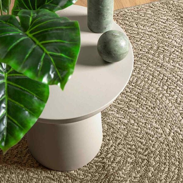 vidaXL Rug ZIZUR Beige 120x120 cm Jute Look Indoor and Outdoor