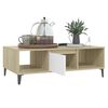 vidaXL Coffee Table White and Sonoma Oak 103.5x60x35 cm Engineered Wood