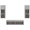 vidaXL 6 Piece TV Wall Units with LED Grey Sonoma Engineered Wood