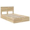vidaXL Storage Bed with Drawer Sonoma Oak 120 x 200 cm Engineered Wood