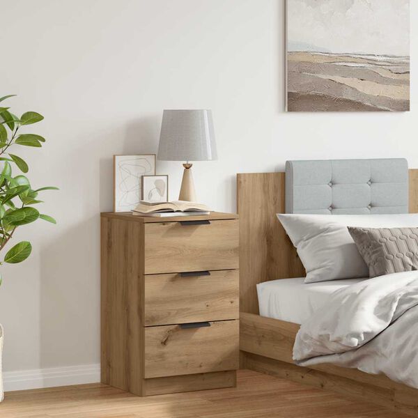 vidaXL Bedside Cabinet Artisan Oak 40x36x65 cm Engineered Wood