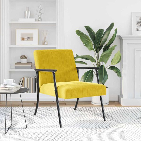 vidaXL Armchair Yellow 59 x 75 x 78 cm Velvet