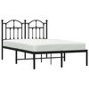 vidaXL Metal Bed Frame without Mattress with Headboard Black 120x190cm