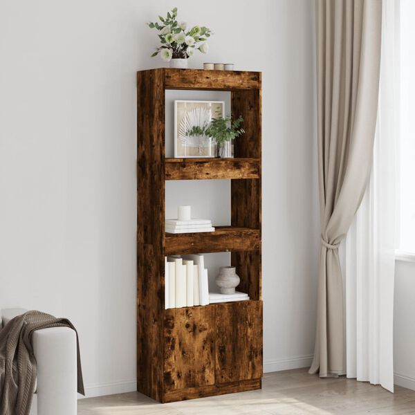 vidaXL Highboard&nbsp;Smoked Oak 63x33x180 cm Engineered Wood