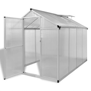 vidaXL Greenhouse | Silver | Aluminium frame with polycarbonate panels | 4.6 m&sup2;