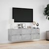 vidaXL TV Wall Cabinet with LED Lights Concrete Grey 130x31x45 cm