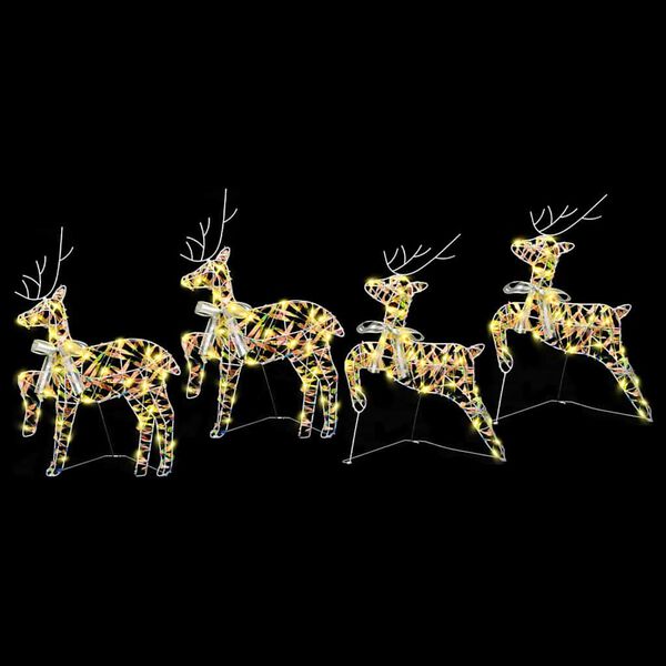 vidaXL LED Reindeers with 80 LEDs 4 pcs Multicoulur PET