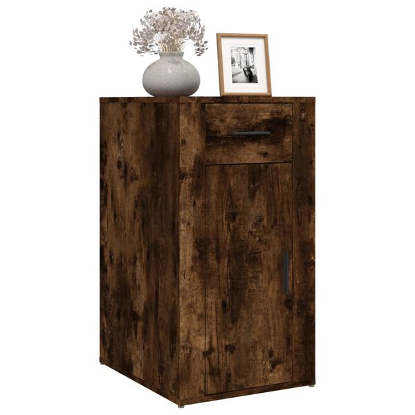 vidaXL Desk Cabinet Smoked Oak 40x49x75 cm Engineered Wood