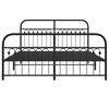 vidaXL Metal Bed Frame without Mattress with Footboard Black 160x200cm