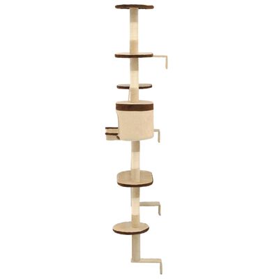 vidaXL Cat Tree with Sisal Scratching Posts Wall Mounted 194 cm