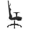 vidaXL Swivel Gaming Chair with Footrest Black and White Fabric