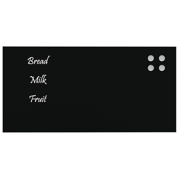 vidaXL Wall-mounted Magnetic Board Black 60x30 cm Tempered Glass
