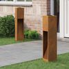 vidaXL Solar Led Pathway Light 2 pcs Bronze Weathering Steel