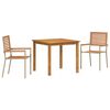 vidaXL Garden Dining Set 3 pcs Beige Poly rattan
