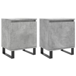 vidaXL Bedside Cabinets 2 pcs Concrete Grey 40x30x50cm Engineered Wood