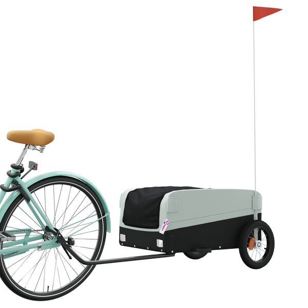vidaXL Bike Trailer Black and Grey 30 kg Iron