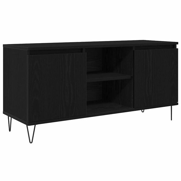 vidaXL TV Cabinet Black Oak 104 x 35 x 50 cm Engineered Wood
