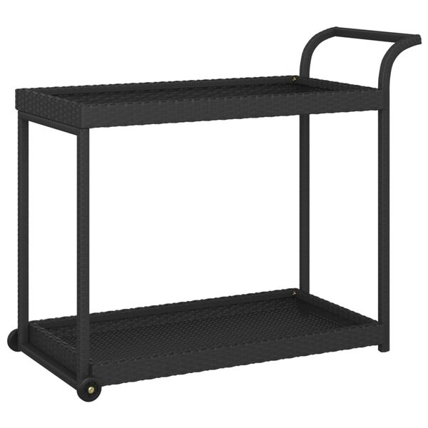 vidaXL Bar Cart Black 100x45x83 cm Poly Rattan