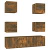 vidaXL 6 Piece TV Cabinet Set Smoked Oak Engineered Wood