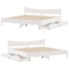 vidaXL Bed Frame with Drawers White 180x200 cm Super King Solid Wood Pine