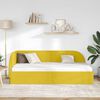 vidaXL Corner Bed Frame with Headboard Yellow 80 cm x 200 cm Velvet