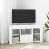 vidaXL Corner LED TV Cabinet White 100 x 40 x 50 cm Engineered Wood