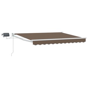 vidaXL Manual Retractable Awning with LEDs Taupe