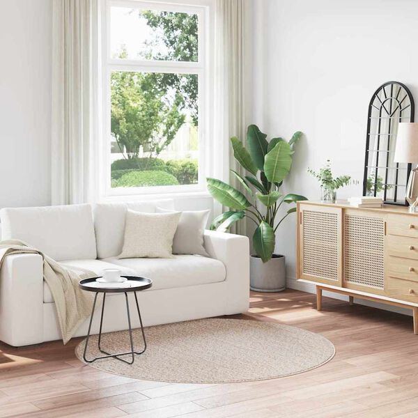 vidaXL Anti-slip Shaggy Rug Cream 160 x 160 cm PP