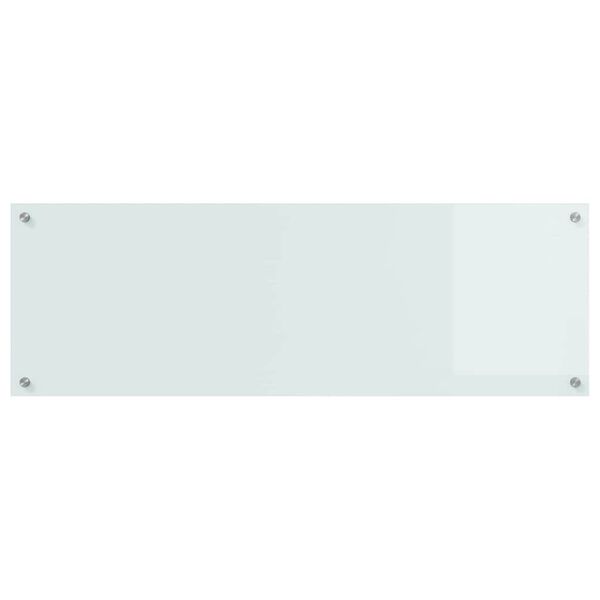 vidaXL Kitchen Backsplash White 120 x 40 cm Tempered Glass