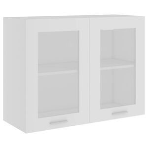 vidaXL Hanging Glass Cabinet "Lyon" White 80x31x60 cm Engineered Wood