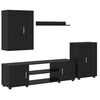 vidaXL TV Cabinet Set Wall-mounted 4 pcs Black Oak Engineered wood