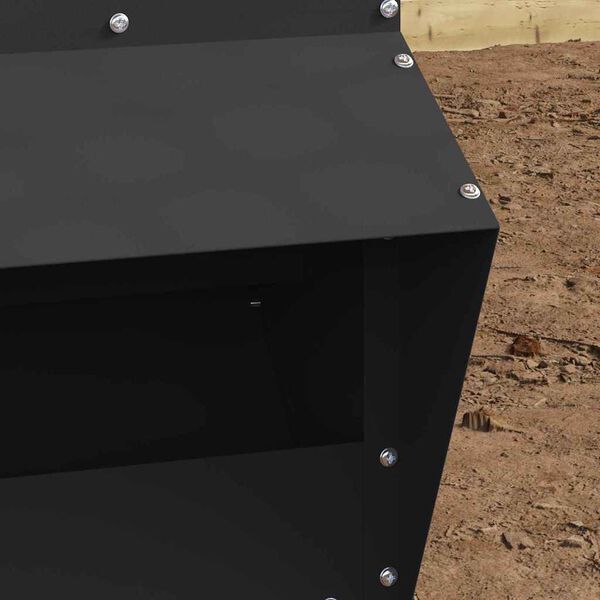 vidaXL Chicken Feeder Black 35 x 30.5 x 43.5 cm Cold-Rolled Steel