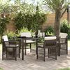vidaXL Garden Dining Set 5 pcs Brown Powder-Coated Steel