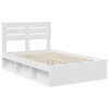 vidaXL Bed Frame with Headboard White 135 x 190 cm Solid Pine Wood